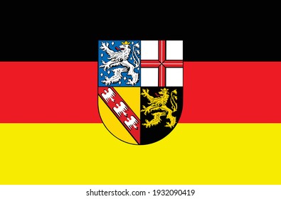 Ilustración vectorial de la bandera de Sarre. Símbolo de la provincia alemana.