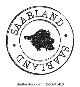 Saarland Germany Map Postmark. Silhouette Postal Passport. Stamp Round Vector Icon. Vintage Postage Design.
