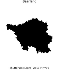 Saarland state blank outline map