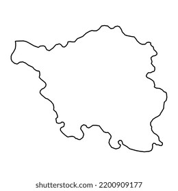 Saarland state map. Vector illustration.