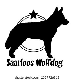 Saarloos Wolfdog perro silueta, perro, razas de perro, logotipo, Vector, silueta, diseño de logotipo, animal, ilustración, icono, signo, diseño, negro, símbolo, mascota