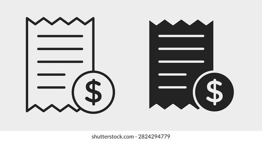 SaaS Billing icon representing subscription billing, online payments, recurring invoices, cloud finance, and software revenue management. This editable vector icon is available in both outline and filled styles, making it ideal for websites, mobile applications, SaaS platforms, presentations, print materials, and commercial branding.
