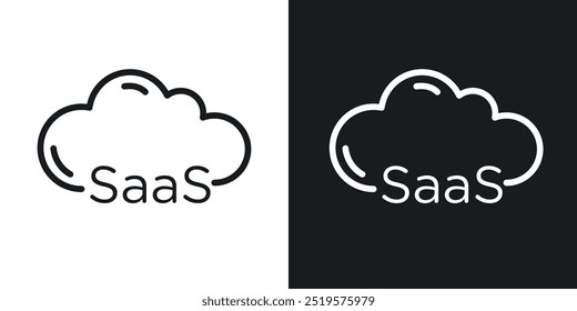 SaaS black and white icon.