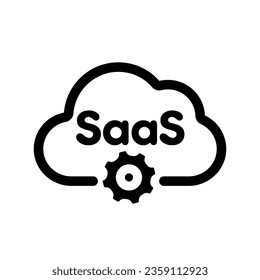 SaaS ( cloud service ) vector icon illustration