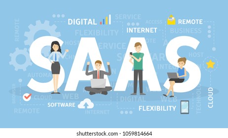 SAAS concept illustration. Idea of internet and software.