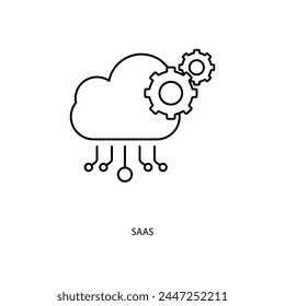 icono de línea de concepto saas. Ilustración de elemento simple. diseño de símbolo de esquema de concepto saas.