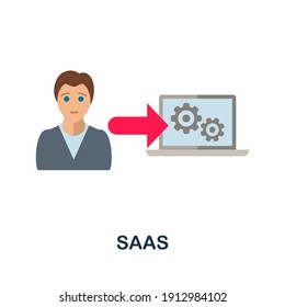 Saas flat icon. Color simple element from customer loyalty collection. Creative Saas icon for web design, templates, infographics and more