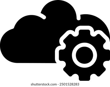 SaaS Glifo Icono Ilustración Vector