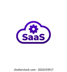 Icono de SaaS con una nube y una marcha