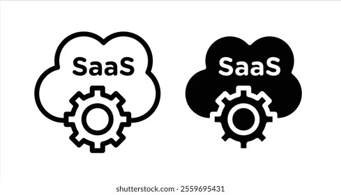 SaaS Icon collection in filled and stroke style.