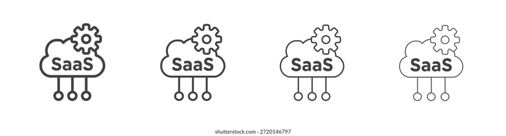 SaaS concepto de icono Linear Pictogram. Ilustración de elemento simple.