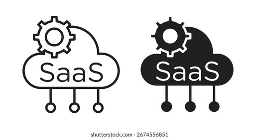 Icono de SaaS en estilo de moda plano y forro para diseños de ui App