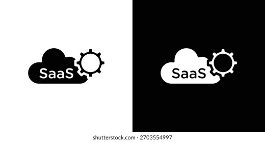 Doodle de ilustración de icono SaaS. Conjunto de Vector de ilustración plana