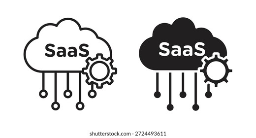 SaaS icon illustration, thin line vector, web design sign,