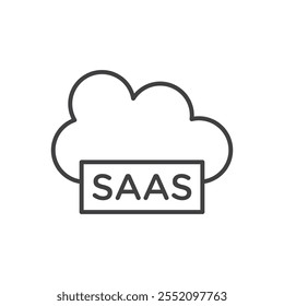 SaaS-Symbol. Linienstil-Vektorsymbol.