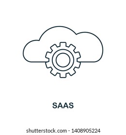 Saas icon outline style. Thin line design from fintech icons collection. Pixel perfect saas icon for web design, apps, software, print usage.