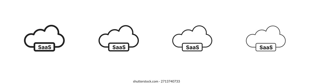 Gliederungssymbol des SaaS-Symbols. Bearbeitbare Stroke-Auflistung.