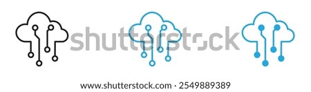 SaaS icon Outline vector line set
