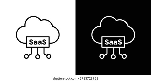 Ícone SaaS, sinal de vetor de estrutura de tópicos, download do design do logotipo