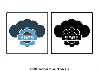 SaaS icon. icon related to cloud computing. suitable for web site, app, user interfaces, printable etc. solid icon style. simple vector design editable