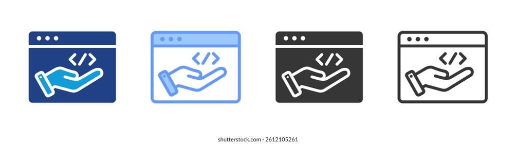 Saas icon set multiple style collection