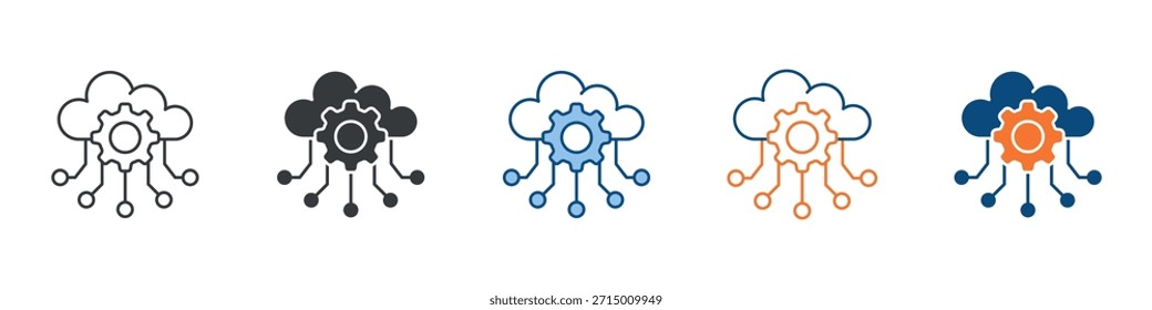 Saas Icon Set Multiple Style Collection