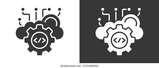 Saas Icon Set Colección De Vector Aislado En Blanco Y Negro