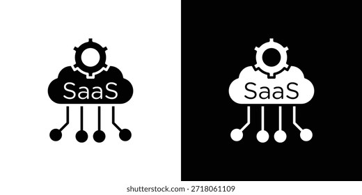 SaaS-Symbol. Einfaches, hochwertiges Piktogramm. Moderner solider Stil