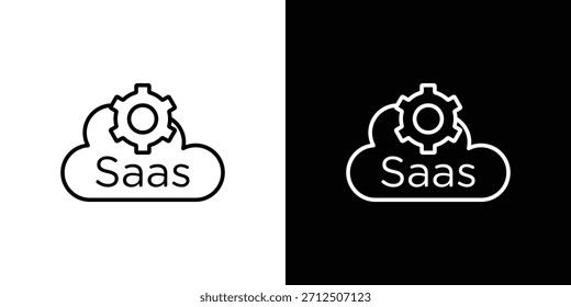 SaaS-Symbol im einfachen linearen Stil.
