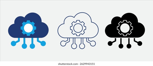 Icono de SaaS para el software entregado a través de plataformas en la nube