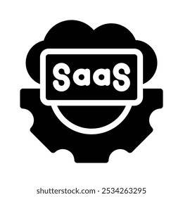 saas icon with style glyph
