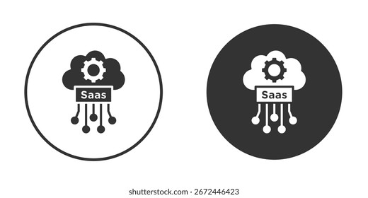Clipart de Vector de iconos SaaS en colores negros. apto para trabajos gráficos