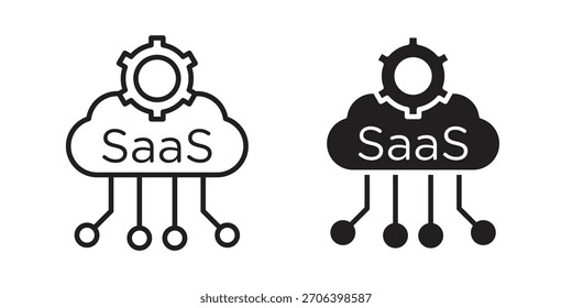 Ilustración vectorial de iconos SaaS. Diseño plano. Símbolos de Vector de Diseño gráfico.