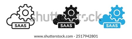 SaaS icon vector set illustration