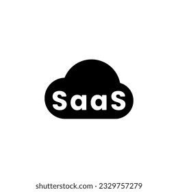 SaaS icon vector or SaaS symbol vector isolated in flat style. The best SaaS icon for software as a service design element. Simple SaaS symbol for mobile apps and websites design element.