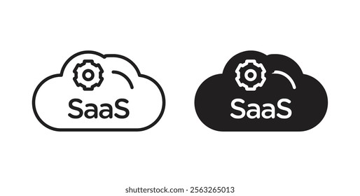 SaaS icons in flat and line style set.