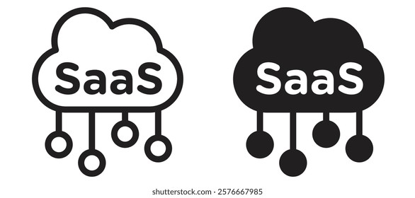 Saas icons in outline and stroke versions