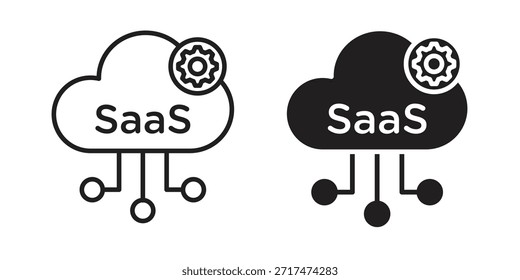 Ícones SaaS. Pixel perfeito. Ícone de contorno de vetor. Conceito de logotipo plano.