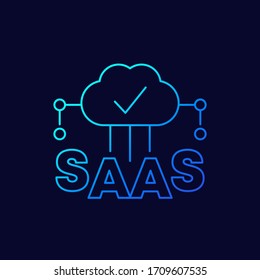 Saas Line Icon, Software As A Service Vector