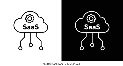 Saas line icon vector illustration set.
