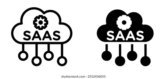 Conjunto de Vectores de icono de revestimiento SaaS.