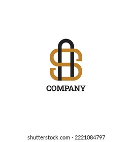 SA,AS logo letter with padlock monogram vector design