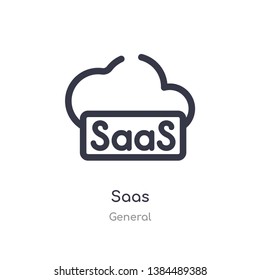 saas outline icon. isolated line vector illustration from general collection. editable thin stroke saas icon on white background