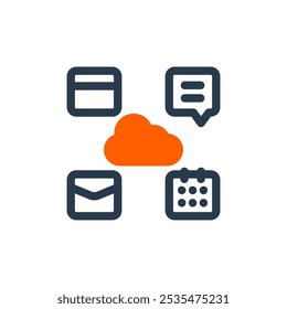 SaaS Platform for Software as a Service Vector Icon