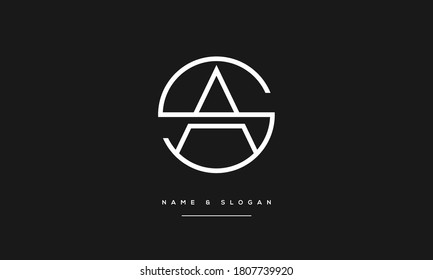 SA,AS,S,A Abstrakte Buchstaben Logo Monogramm