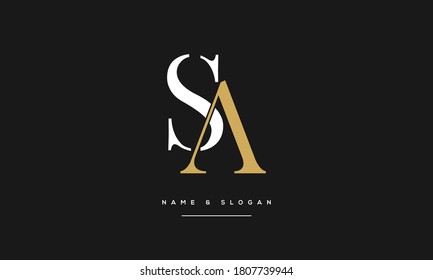 SA,AS ,S ,A  Abstract Letters Logo Monogram