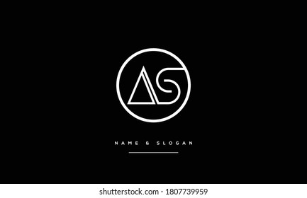 SA,AS,S,A Abstrakte Buchstaben Logo Monogramm