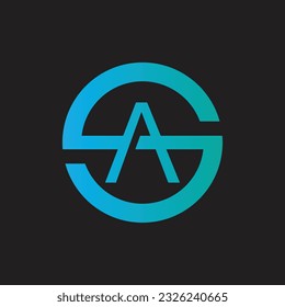 SA,AS,S,A Abstrakte Buchstaben Logo Monogramm