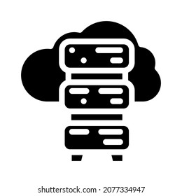 saas software and data center glyph icon vector. saas software and data center sign. isolated contour symbol black illustration