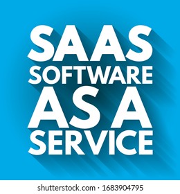 SAAS - Software as a service is a software licensing and delivery model, acronym text concept background